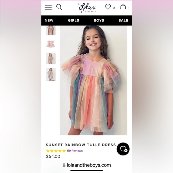 Lola + The Boys, SUNSET RAINBOW TULLE DRESS, Size 6 - Picture 6 of 8
